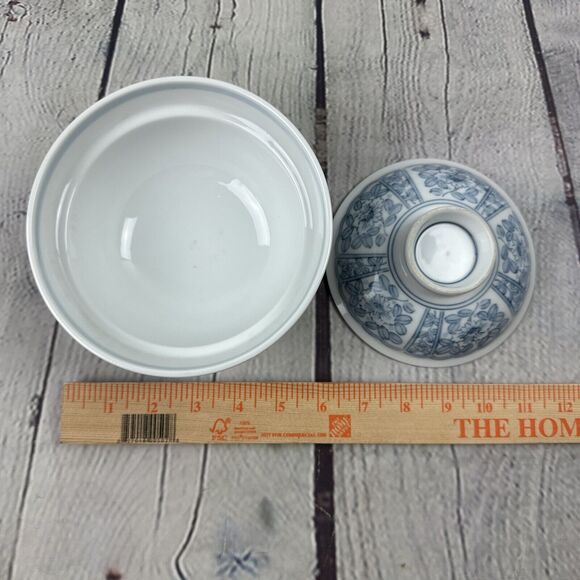 Atq Japanese Arita Ware Hand Painted Porcelain Ceramic Covered RIce Noodle Bowl - Picture 6 of 11